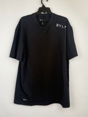 BYLT Premium Basics Men’s Drop Cut Lux Black Short Sleeve T-shirt Size Large